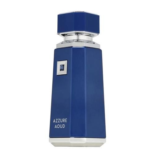 Luxury French Avenue Azzure Oud perfume showcased with elegant design – long-lasting Arabic fragrance with oud, amber, and musk, exclusive at Olan Fragrance.